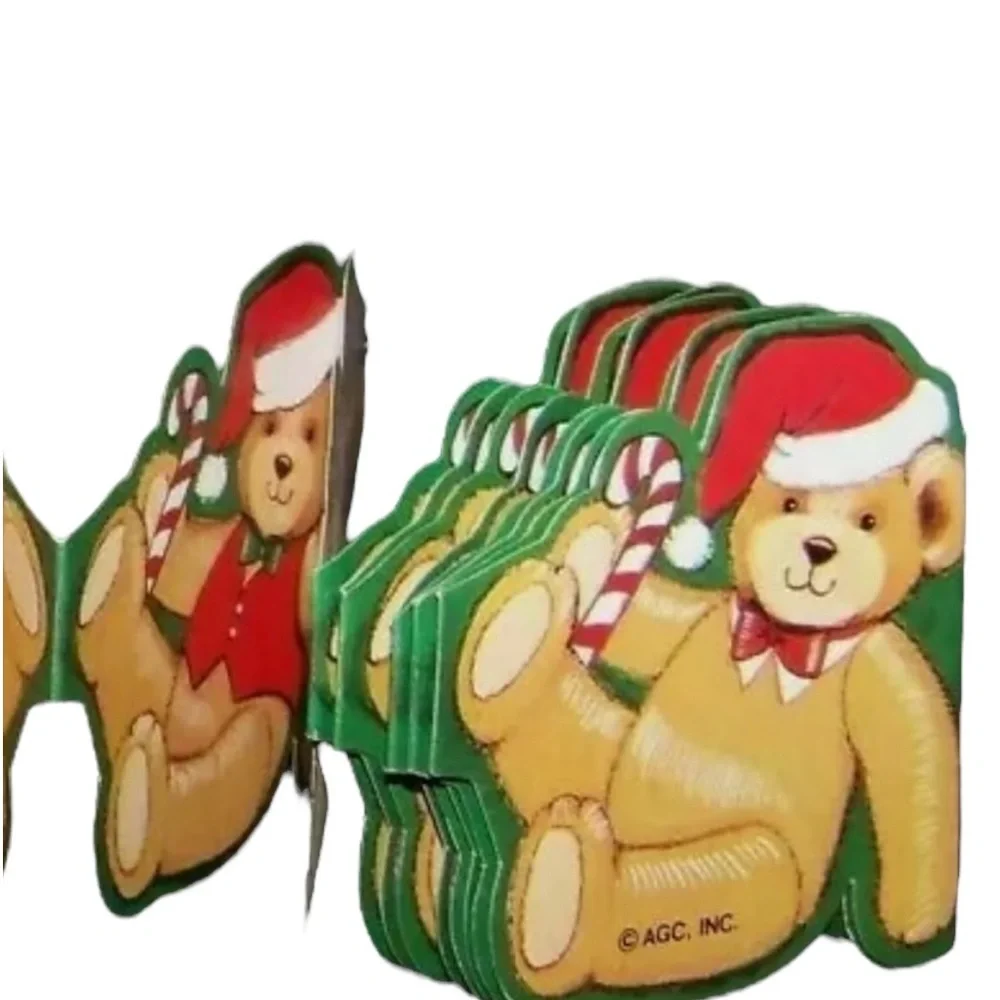 New Sealed American Greetings Teddy Bear Garland Cardboard 6 Feet Christmas Kids